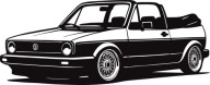 Naklejka ścienna 110CM Golf MK1 Cabrio karmann cabriolet