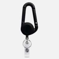 Karabińczyk retraktor – brelok do kluczy i identyfikatora, kolor CZARNY