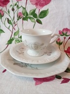 PROMOCJA! TRIO zestaw śniadaniowy filiżanka Rosenthal MARIA róże