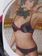 Śliczny biustonosz czarny z fuksją EUR 80B