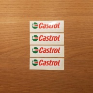4x Naklejka z Logo CASTROL, Rozmiar XS, 77 mm, Naklejki Na Motocykl Skuter