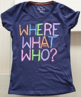 Koszulka granatowa Reserved kolorowe napisy M