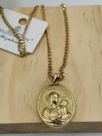 Blueberry Złoty Naszyjnik damski Medalik Matka Boska Stal 316L Klasa