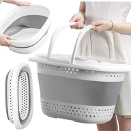 SKŁADANY KOSZ NA PRANIE BIELIZNĘ SILIKONOWA MISKA Z UCHWYTY SKŁADANA PRANIE