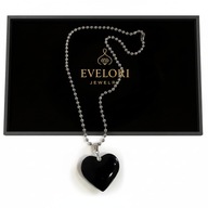 Naszyjnik unisex czarne serce stalowy punk rock goth retro Y2K 50cm