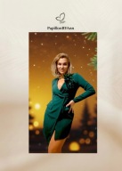 Broszka z piór gęś butelkowa zieleń