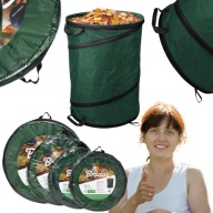 SKŁADANY AUTOMATYCZNIE ROZKŁADNY KOSZ OGRODOWY NA LIŚCIE ŚMIECI 120L 120 L