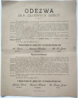 ODEZWA DLA GŁODNYCH DZIECI HENRYK JORDAN KRAKÓW 1897