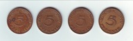 Niemcy 5 Pfennig 1968 D,F,G,J