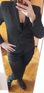 Grafitowy Żakiet marynarka paski M do kompletu