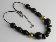 STARY NASZYJNIK DREWNIANE KORALE MOSIĄDZ