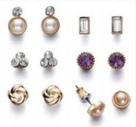 ZESTAW 6 PAR KOLCZYKÓW CARLIN AVON