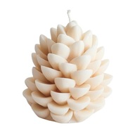 Świeca sojowa dekoracyjna Szyszka biała – ręcznie robiona | Nuvia Soy