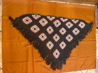 PIĘKNA CHUSTA WEŁNIANA ręcznie wykonana na szydełku 95x140cm * WOŚP