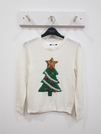 GEORGE Świąteczny sweter sweterek choinka mikołaj dziewczynka 146 - 152 cm