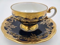 WEIMAR ECHT KOBALT filiżanka porcelanowa mokka duo zestaw złocenia vintage