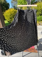 B Spódnica Papaya plisowana zwiewna granat białe grochy XXl