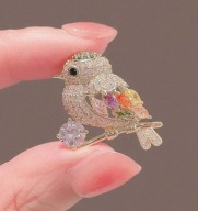 BROSZKA PRZYPINKA PIN ptak bird birds ptakiem AGRAFKA hedgehog cyrkoniami