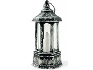 LAMPIONIK DEKORACYJNY STARE SREBRNYM LED + BATERIE GRATIS RORATY