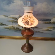 Duża lampa naftowa 2 knoty | mosiądz | Anglia | vintage