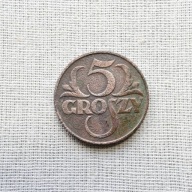 2RP 5 groszy 1930, ładne, rzadka data
