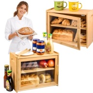 CHLEBAK BAMBUSOWY NA CHLEB DUŻY POJEMNIK ŻYWNOŚĆ DESKA DO KUCHNI PÓŁKA