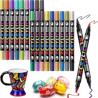 MARKERY AKRYLOWE ZESTAW 18 SZTUK 36 KOLORÓW FLAMASTRY PISAKIWODOODPORNE