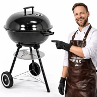 GRILL WĘGLOWY OGRODOWY OKRĄGŁY RUSZT STALOWY 41CM Z POKRYWĄ + POKROWIEC !!!