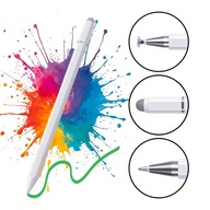 UNIWERSALNY RYSIK DOTYKOWY 3w1 DO EKRANÓW TELEFONU TABLETU BIAŁY