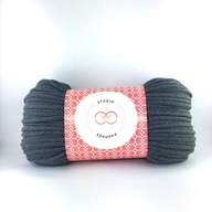 SZNUREK bawełna z rdzeniem 5mm CIEMNY SZARY 50mb WYPRZEDAŻ