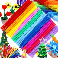 DRUCIKI KREATYWNE KOLOROWE SZENILOWE PLUSZOWE WYCIORY 100 SZT