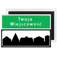 MAGNES TURYSTYCZNY Z PANORAMĄ na lodówkę TWOJA NAZWA MIASTA WSI PAMIĄTKA