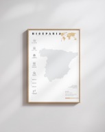 Plakat podróżniczy Hiszpania A3 prezent, gadżet dla podróżnika, pamiątka