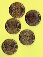 POLSKA 2 zł 1975 r. - zestaw 5 szt.