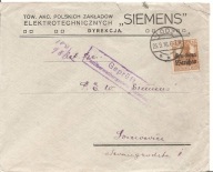 ŁÓDŹ -koperta firmowa -SIEMENS DYREKCJA - Gen.-Gouv. Warschau -obieg 1916 r