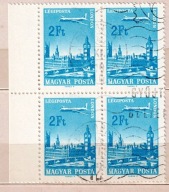 WĘGRY - Mi: 2286 z roku 1966- lotnicze - kasowane w czwórce