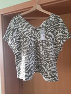 Bluzka raglan 34 Primark biel oliwka