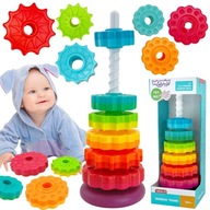 WOOPIE BABY Piramidka Edukacyjna Zakręcona Wieża Sorter Obrotowa 12m+