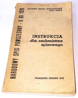 Instrukcja dla rachmistrza spisowego. Narodowy spis powszechny 1970. GUS