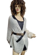 śliczny SWETER kardigan wełniany MOHEROWY wełna moher oversize