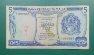 Banknot 5 Funtów 1967, Malta