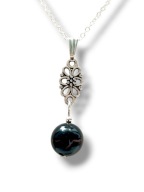 ON31 Wisiorek/zawieszka czarna kamienie ONYKS długi