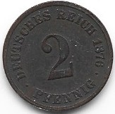 Niemcy 2 pf.1876 A
