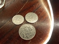 Komplet 3 monet z 1923 roku, 10, 20 i 50 groszy.