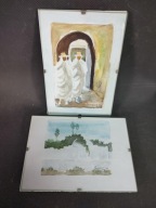 Para miniatur ręcznie malowanych - akwarela