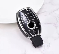 Czarno-srebrne etui na kluczyk Mercedes – solidna ochrona 3 przyciski