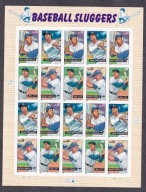 USA** Mistrzowie bejsbola, 20 znaczkowy arkusik Mi 4132-35