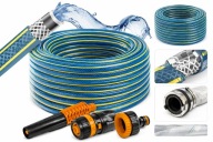 WĄŻ OGRODOWY GUMOWY 1/2" 30m 4 WARSTWY + ZRASZACZ ZŁĄCZKI ZESTAW BRADAS