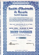 Belgia – akcja Société d'Électricité de Rosario, po 1944, 20 kuponów