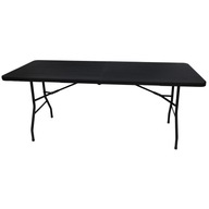 STÓŁ CATERINGOWY OGRODOWY SKŁADANY WALIZKA 180CM CZARNY MOCNY